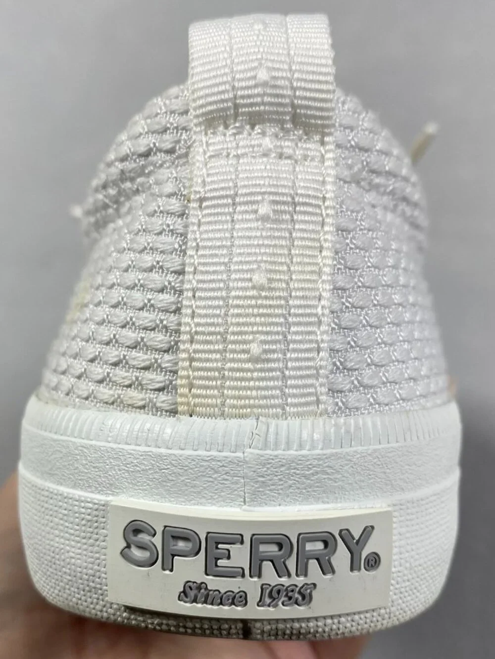 Sperry Crest Vibe Textured White Memory Foam Comfort Sneakers Womens Size 7